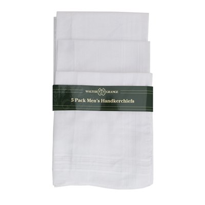 Men's 5 Pack White Hankies