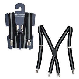 BL130 Mens Black/ Grey Stripe Braces