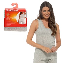 BR155GY Ladies Pointelle Thermal Sleeveless Vest