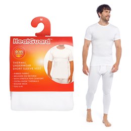 BR173WH Mens Thermal Short Sleeved Vest