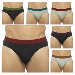 BR194 MENS 3 PACK BRIEFS WITH STRIPED WAISTBAND