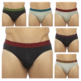 BR194 Mens 3 Pack Briefs With Striped Waistband