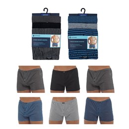 BR196 Mens 3 Pack Patterned Jersey Boxer Shorts OEKO-TEX