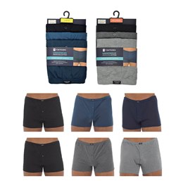 BR197A Mens 3 Pack (Plain) Jersey Boxer Short