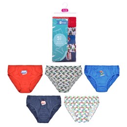 BR205 Boys 5 Pack (Transport)  Briefs In Polybag