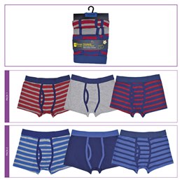 BR212A Boys 3 Pack  (Striped)Trunks