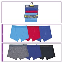 BR215 Boys 3 Pack (Plain)  Trunks