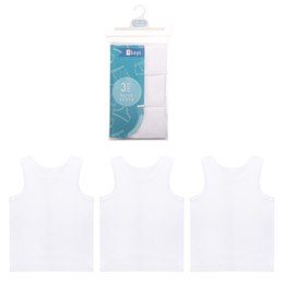 BR226 Boys 3 Pack Plain Vests