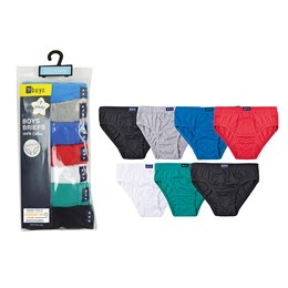 BR247A Boys 7 Pack Plain Briefs - OEKO-TEX
