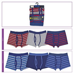 BR249 Boys 3 Pack (Striped) Trunks - OEKO-TEX