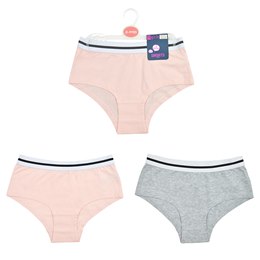 BR257 Girls 2 Pack Shorts (Grey/Peach)