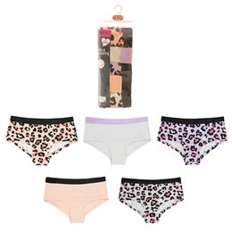 BR26911-12 Girls 5 Pack Shorts (Leopard Print)