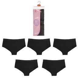 BR27211-12 Girls Plain 5 Pack Shorts  (Black)