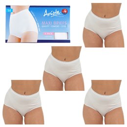 BR3002FA 4 Pack Ladies white maxi box briefs (UK16)