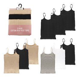BR320 Ladies 3 Pack Vest Tops