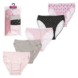 BR321 Ladies 5 Pack High Leg Brief