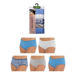 BR375 Ladies 5 Pack (Animal/Spot) Midi Brief