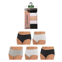 BR380 Ladies 5 Pack (Plain Neutral Colours)  Midi Briefs