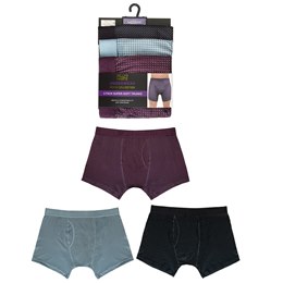 BR429 Men's 3 Pack  (Spot) Supersoft Trunks