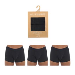 BR432 Men's 2 Pack Bamboo Rich Trunks (Black)