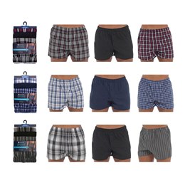 BR436 Men's 3pk (Check) Woven Boxer Shorts