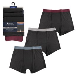 BR439 Mens 3 Pack Contrast Waistband Trunks