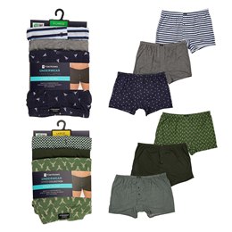 BR469 Mens 3 Pack Printed Trunks