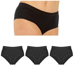 BR714A Ladies 3 Pack Classic Briefs in Polybag (Black)