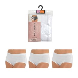 BR715A Ladies 3 Pack Classic Briefs in Polybag  (White)