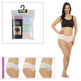 BR716A Ladies 3 Pack Classic Briefs in Polybag  (Pastels)