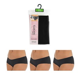 BR724 Ladies 3 Pack No VPL Short  (Black)