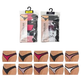 BR741 Ladies 5 Pack (Animal Print High Leg Brazilian Briefs