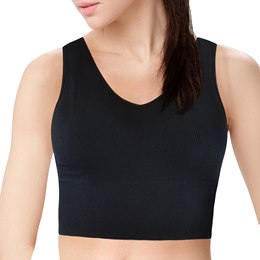 BR750 Ladies Ribbed Longline Bralette (Black)