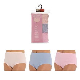 BR776 Ladies 3pk Ribbed Pastel Mama Briefs