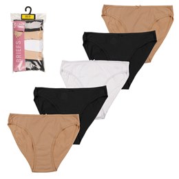 BR796 Ladies 5 Pack High Leg Briefs