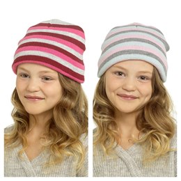 GL071A Girls Striped Beanie Hat