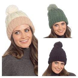 GL1003B Ladies Chunky Beanie Hat with Turn Up