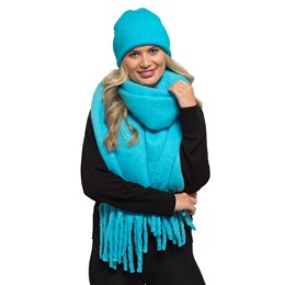GL1006 Ladies Ribbed Beanie Hat with Turn Up - Blue