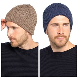 GL1016 Mens Cable Beanie Hat with Fleece Lining
