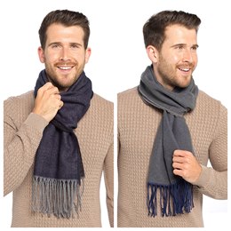 GL1018 Mens Reversible Scarf with Tassel