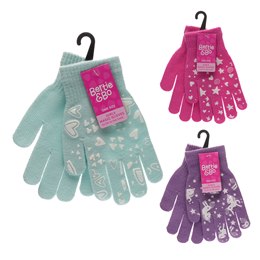 GL1032A Girls Glow in the Dark Magic Gloves