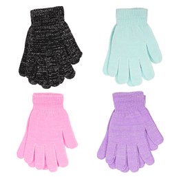 GL1034 Kids Metallic Fiber Magic Gloves