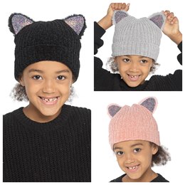 GL1040 Girls Chenille Hat with Ears