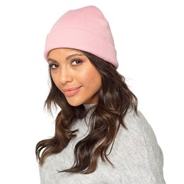 GL1049 Ladies Plain Knit Hat with Turn Up - Pink