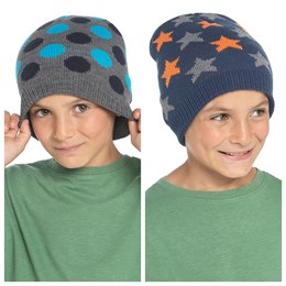 GL1065 Boys Spot & Star Beanie Hat