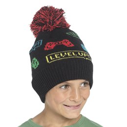 GL1068 Boys Game Print Jacquard Hat with Bobble
