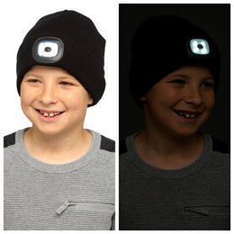 GL1076 Kids Black Rechargeable LED Hat