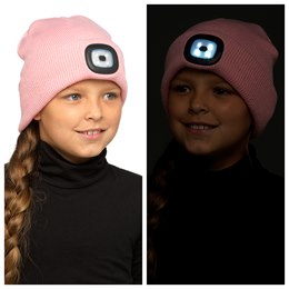 GL1077 Kids Pink Rechargeable LED Hat