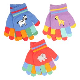 GL107B Kids Colour Block Animal Magic Glove
