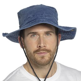 GL1085 Mens Stonewashed Blue Safari Hat
